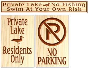 Private Lake signs